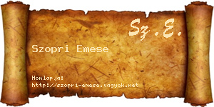 Szopri Emese névjegykártya