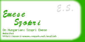emese szopri business card